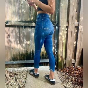 Abercrombie & Fitch Dark Denim Skinny Jeans 0/25 High Rise Super Skinny Ankle